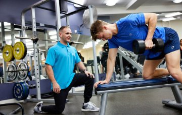 Weight training at Stirling Leisure